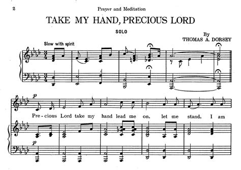 Free Sheet Music Precious Lord Take My Hand Doc Richard Watson